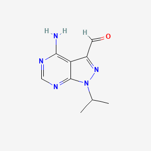 molecular formula C9H11N5O B14042460 4-Amino-1-isopropyl-1H-pyrazolo[3,4-d]pyrimidine-3-carbaldehyde 