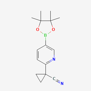 molecular formula C15H19BN2O2 B14042477 1-(5-(4,4,5,5-Tetramethyl-1,3,2-dioxaborolan-2-yl)pyridin-2-yl)cyclopropane-1-carbonitrile 