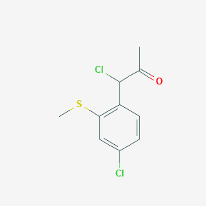 molecular formula C10H10Cl2OS B14042525 1-Chloro-1-(4-chloro-2-(methylthio)phenyl)propan-2-one 