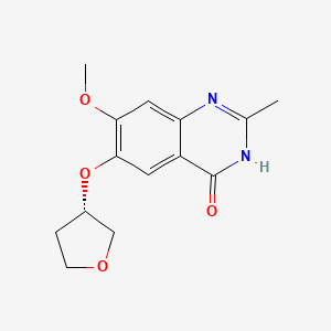 molecular formula C14H16N2O4 B14042533 (S)-7-methoxy-2-methyl-6-((tetrahydrofuran-3-yl)oxy)quinazolin-4(3H)-one 