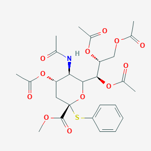 molecular formula C26H33NO12S B14042545 methyl (2S,4S,5R)-5-acetamido-4-acetyloxy-2-phenylsulfanyl-6-[(1S,2R)-1,2,3-triacetyloxypropyl]oxane-2-carboxylate 