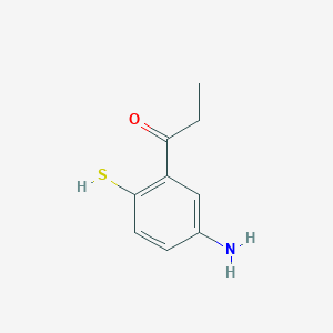 molecular formula C9H11NOS B14042568 1-(5-Amino-2-mercaptophenyl)propan-1-one 