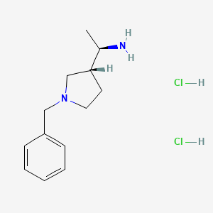 molecular formula C13H22Cl2N2 B14042580 (R)-1-((R)-1-Benzylpyrrolidin-3-YL)ethanamine 2hcl 