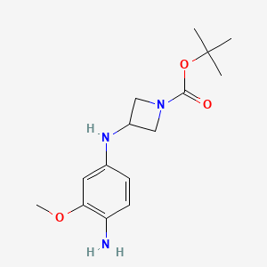 molecular formula C15H23N3O3 B1404259 3-(4-氨基-3-甲氧苯基氨基)-氮杂环丁-1-羧酸叔丁酯 CAS No. 1375465-25-0