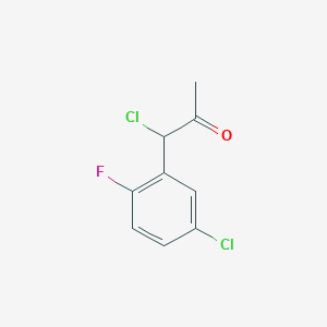 molecular formula C9H7Cl2FO B14042606 1-Chloro-1-(5-chloro-2-fluorophenyl)propan-2-one 