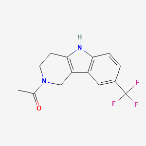 molecular formula C14H13F3N2O B14042626 2-Acetyl-8-trifluoromethyl-2,3,4,5-tetrahydro-1H-pyrido[4,3-B]indole 