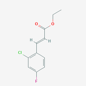 molecular formula C11H10ClFO2 B14042631 (e)-Ethyl 3-(2-chloro-4-fluorophenyl)acrylate 