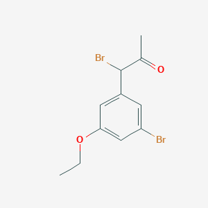 molecular formula C11H12Br2O2 B14042651 1-Bromo-1-(3-bromo-5-ethoxyphenyl)propan-2-one 