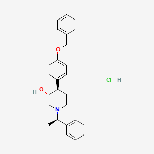 molecular formula C26H30ClNO2 B1404266 (3R,4R)-1-[(1R)-1-Phenylethyl]-4-[4-(phenylmethoxy)phenyl]-3-piperidinol hydrochloride CAS No. 257938-65-1
