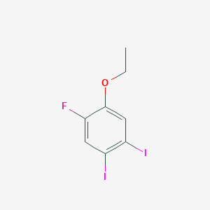 molecular formula C8H7FI2O B14042667 1,2-Diiodo-4-ethoxy-5-fluorobenzene 