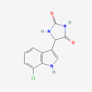 molecular formula C11H8ClN3O2 B14042717 5-(7-Chloro-1H-indol-3-yl)imidazolidine-2,4-dione 