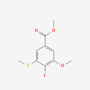 molecular formula C10H11FO3S B14042720 Methyl 4-fluoro-3-methoxy-5-(methylthio)benzoate 