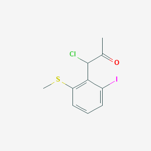 molecular formula C10H10ClIOS B14042725 1-Chloro-1-(2-iodo-6-(methylthio)phenyl)propan-2-one 