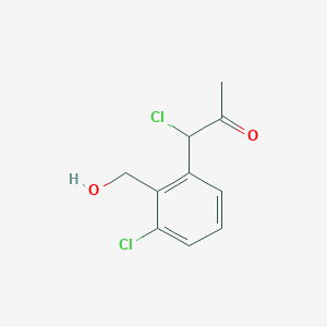 molecular formula C10H10Cl2O2 B14042759 1-Chloro-1-(3-chloro-2-(hydroxymethyl)phenyl)propan-2-one 