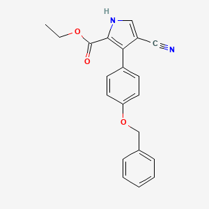 ethyl 3-(4-(benzyloxy)phenyl)-4-cyano-1H-pyrrole-2-carboxylate