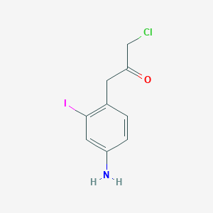 molecular formula C9H9ClINO B14042791 1-(4-Amino-2-iodophenyl)-3-chloropropan-2-one 