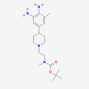 molecular formula C20H34N4O2 B1404283 叔丁基(2-(4-(3,4-二氨基-5-甲基苯基)-哌啶-1-基)乙基)(甲基)氨基甲酸酯 CAS No. 1189777-88-5