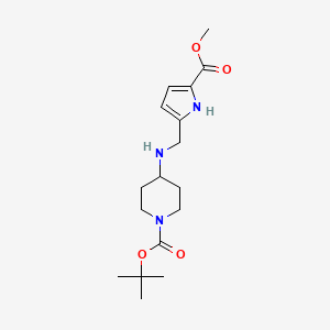 molecular formula C17H27N3O4 B14042865 t-Butyl 4-(((5-(methoxycarbonyl)-1H-pyrrol-2-yl)methyl)amino)piperidine-1-carboxylate 