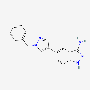 molecular formula C17H15N5 B1404288 5-(1-苄基-1h-吡唑-4-基)-1h-吲唑-3-胺 CAS No. 1093304-86-9