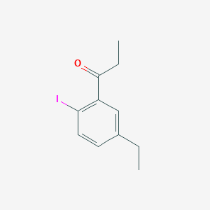 molecular formula C11H13IO B14042887 1-(5-Ethyl-2-iodophenyl)propan-1-one 