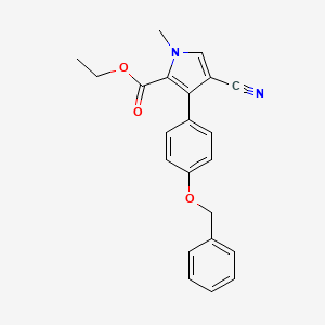 ethyl 3-(4-(benzyloxy)phenyl)-4-cyano-1-methyl-1H-pyrrole-2-carboxylate