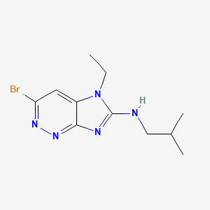 molecular formula C11H16BrN5 B14042931 bromo-7-ethyl-N-isobutyl-7H-imidazo[4,5-c]pyridazin-8-amine 