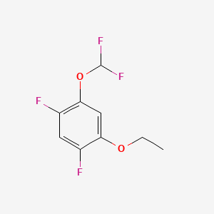 molecular formula C9H8F4O2 B14042950 1,5-Difluoro-2-difluoromethoxy-4-ethoxybenzene 