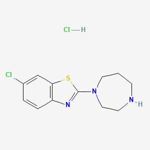 molecular formula C12H15Cl2N3S B1404298 6-氯-2-(1,4-二氮杂环戊-1-基)苯并[d]噻唑盐酸盐 CAS No. 956317-35-4