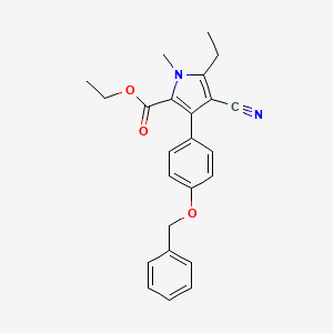 molecular formula C24H24N2O3 B1404300 3-(4-(苄氧基)苯基)-4-氰基-5-乙基-1-甲基-1H-吡咯-2-羧酸乙酯 CAS No. 851193-71-0