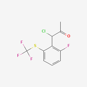 molecular formula C10H7ClF4OS B14043045 1-Chloro-1-(2-fluoro-6-(trifluoromethylthio)phenyl)propan-2-one 