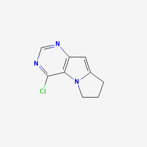 molecular formula C9H8ClN3 B14043080 4-Chloro-7,8-dihydro-6H-pyrimido[4,5-b]pyrrolizine 