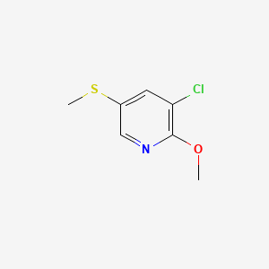 molecular formula C7H8ClNOS B14043119 3-Chloro-2-methoxy-5-(methylthio)pyridine 