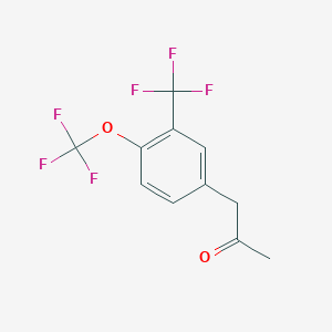 molecular formula C11H8F6O2 B14043131 1-(4-(Trifluoromethoxy)-3-(trifluoromethyl)phenyl)propan-2-one 