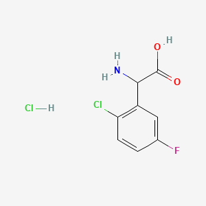 molecular formula C8H8Cl2FNO2 B14043144 2-Amino-2-(2-chloro-5-fluorophenyl)acetic acid hydrochloride 