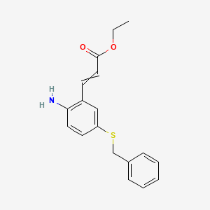 ethyl (2E)-3-[2-amino-5-(benzylsulfanyl)phenyl]prop-2-enoate