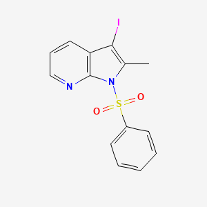 molecular formula C14H11IN2O2S B1404316 3-Iodo-2-méthyl-1-(phénylsulfonyl)-7-azaindole CAS No. 943324-07-0