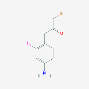 molecular formula C9H9BrINO B14043161 1-(4-Amino-2-iodophenyl)-3-bromopropan-2-one 