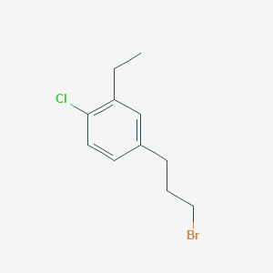 molecular formula C11H14BrCl B14043180 1-(3-Bromopropyl)-4-chloro-3-ethylbenzene 