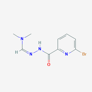 molecular formula C9H11BrN4O B14043185 6-bromo-N-[(Z)-dimethylaminomethylideneamino]pyridine-2-carboxamide 