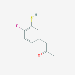 molecular formula C9H9FOS B14043193 1-(4-Fluoro-3-mercaptophenyl)propan-2-one 