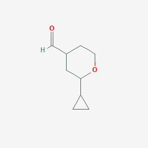 2-Cyclopropyltetrahydro-2H-pyran-4-carbaldehyde