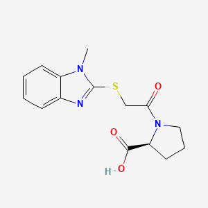 (S)-1-(2-(1-methyl-1H-benzo[d]imidazol-2-ylthio)acetyl)pyrrolidine-2-carboxylic acid