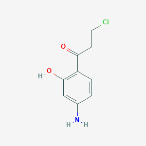 molecular formula C9H10ClNO2 B14043262 1-(4-Amino-2-hydroxyphenyl)-3-chloropropan-1-one 