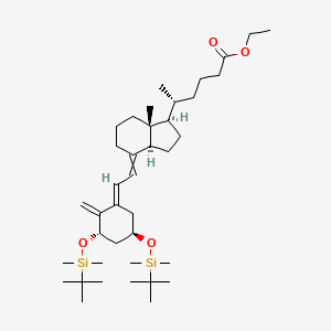 ethyl (5R)-5-[(1R,3aS,7aR)-4-[(2E)-2-[(3S,5R)-3,5-bis[[tert-butyl(dimethyl)silyl]oxy]-2-methylidenecyclohexylidene]ethylidene]-7a-methyl-2,3,3a,5,6,7-hexahydro-1H-inden-1-yl]hexanoate