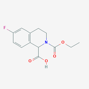 molecular formula C13H14FNO4 B14043314 2-(Ethoxycarbonyl)-6-fluoro-1,2,3,4-tetrahydroisoquinoline-1-carboxylic acid 