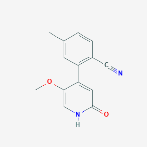 molecular formula C14H12N2O2 B14043371 2-(2-Hydroxy-5-methoxypyridin-4-yl)-4-methylbenzonitrile 