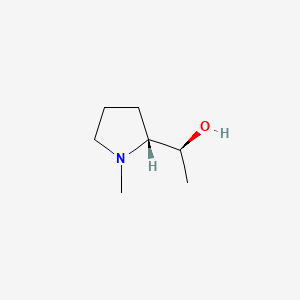 molecular formula C7H15NO B14043407 Rel-(S)-1-((R)-1-methylpyrrolidin-2-yl)ethan-1-ol 