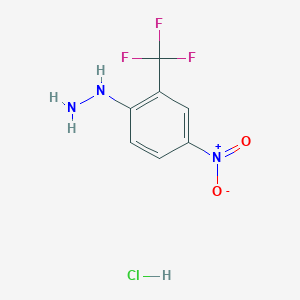 molecular formula C7H7ClF3N3O2 B14043457 1-(4-Nitro-2-(trifluoromethyl)phenyl)hydrazine hydrochloride 