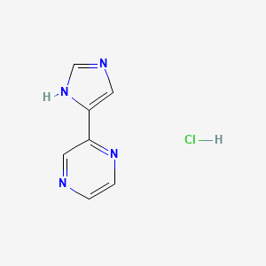 molecular formula C7H7ClN4 B14043469 2-(1h-Imidazol-4-yl)pyrazine hydrochloride 