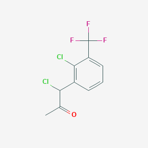 molecular formula C10H7Cl2F3O B14043473 1-Chloro-1-(2-chloro-3-(trifluoromethyl)phenyl)propan-2-one 